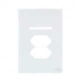 Placa p/ 1 Interruptor + Tomada Dupla 4x2 - Novara Glass Branco